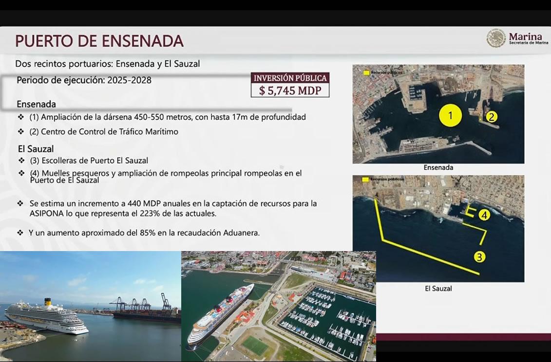 La Federación anuncia inversión en puertos de Ensenada y El Sauzal